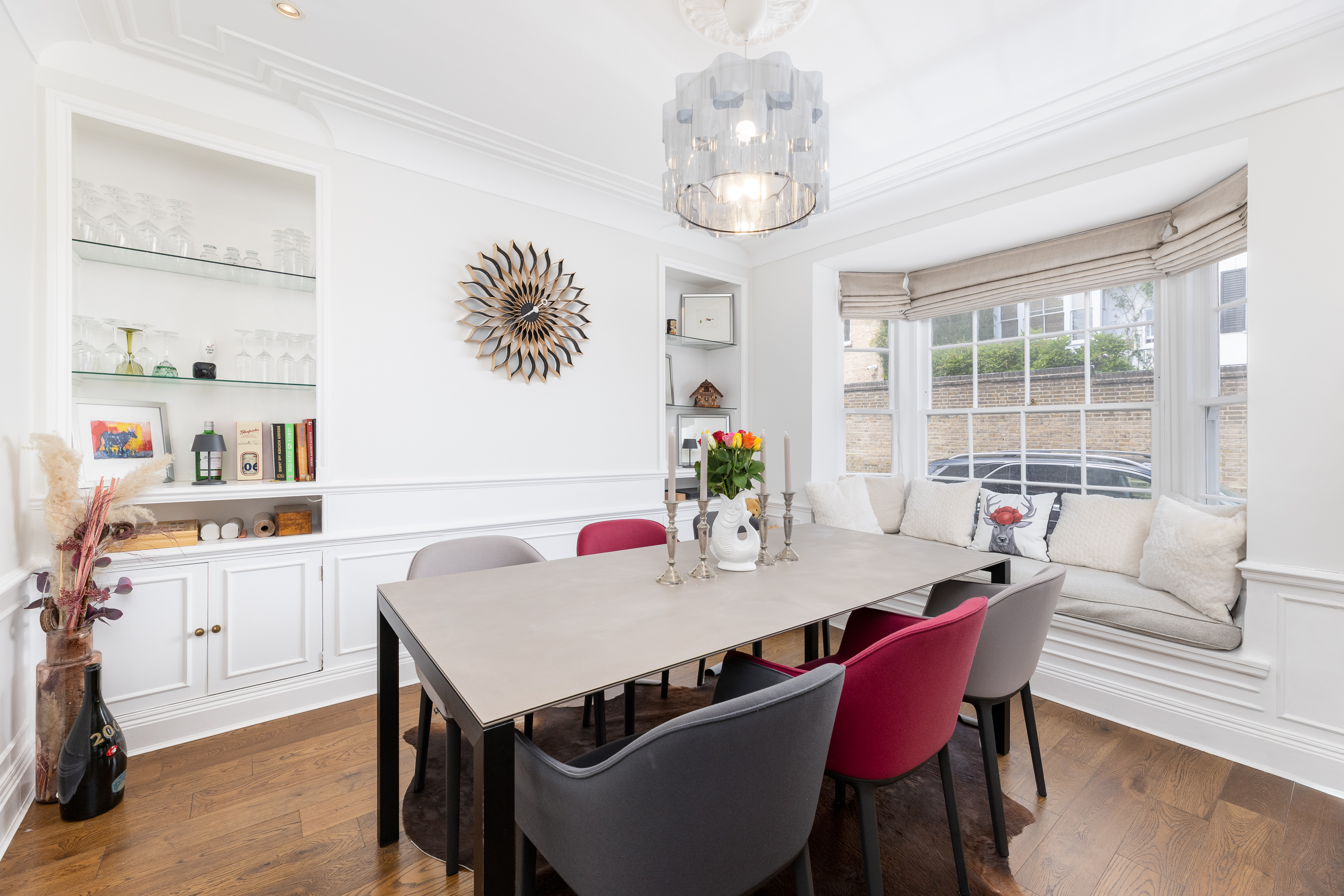 A dining table and chair in a property to rent