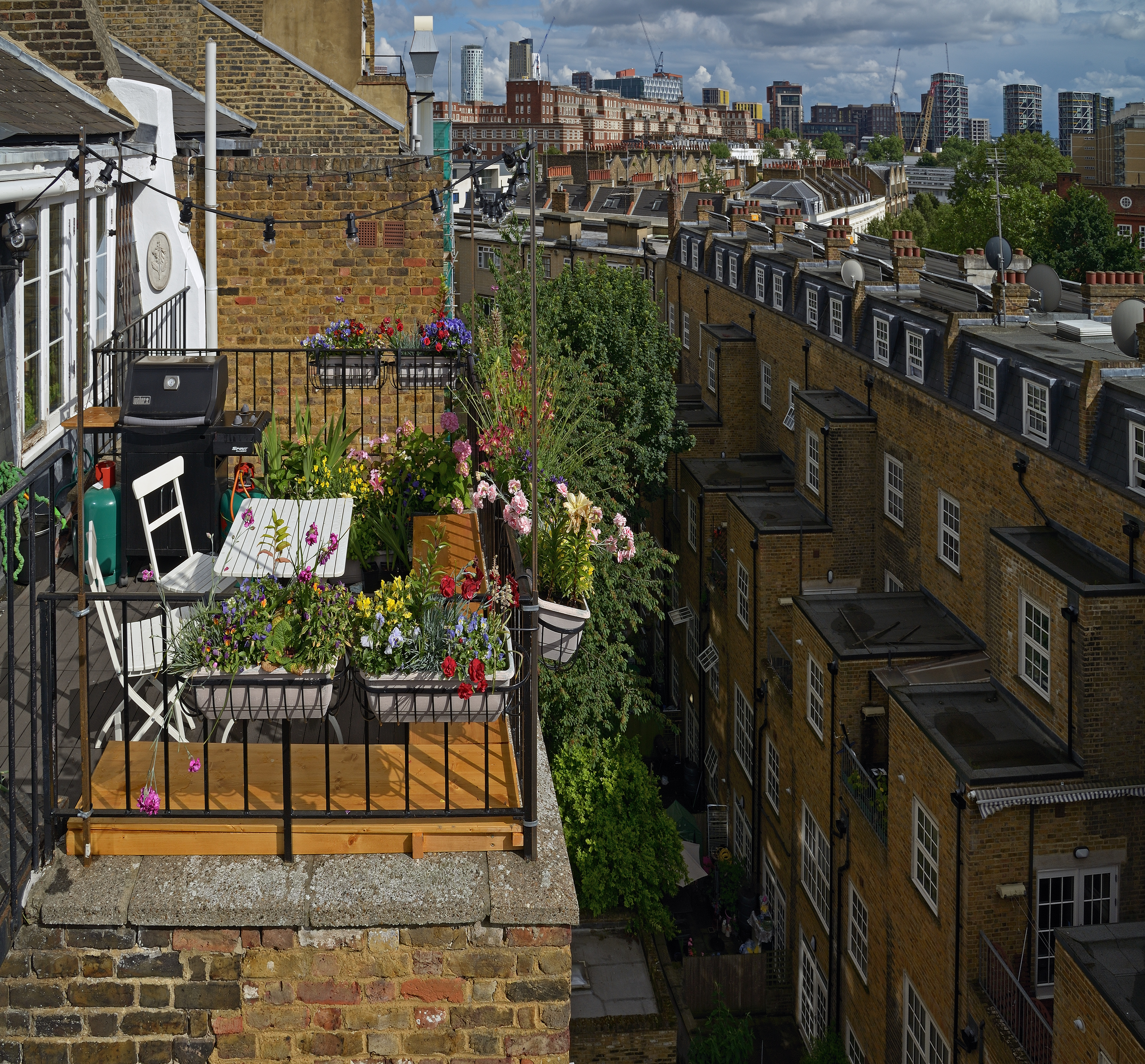 A balcony overlooking the neighbourhood of Pimlico