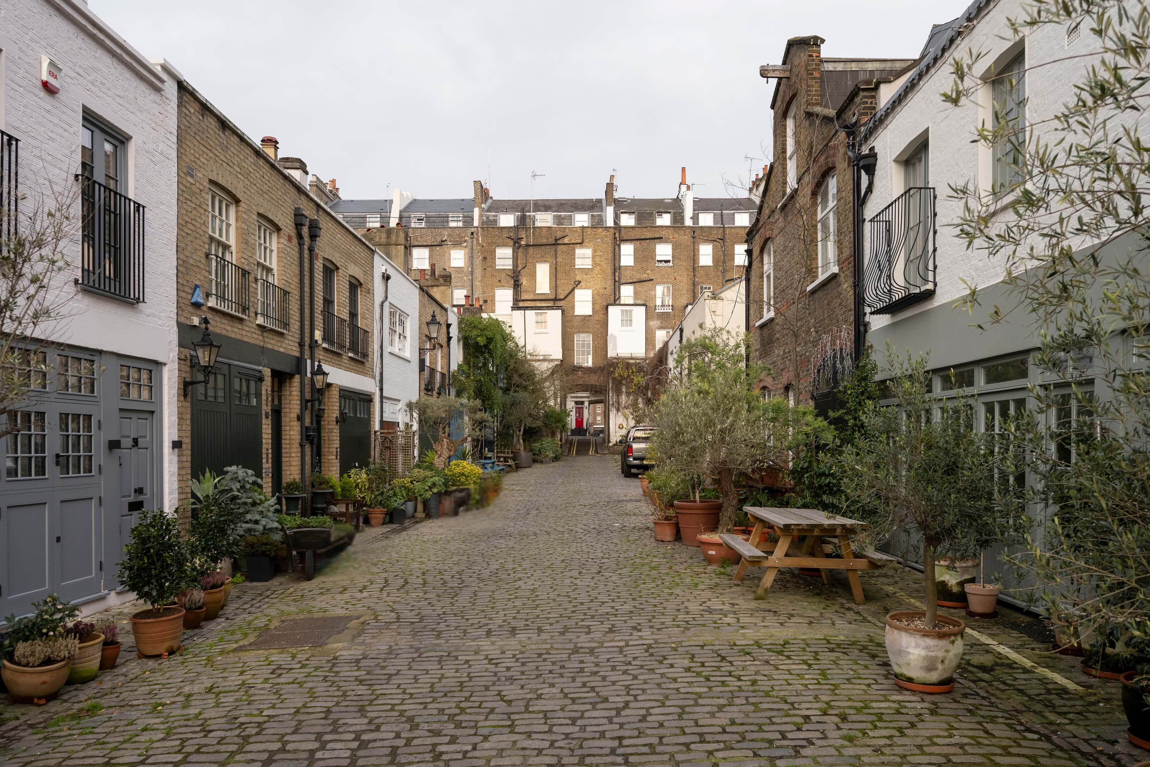 A Pretty Mews Street In London With Mews Properties