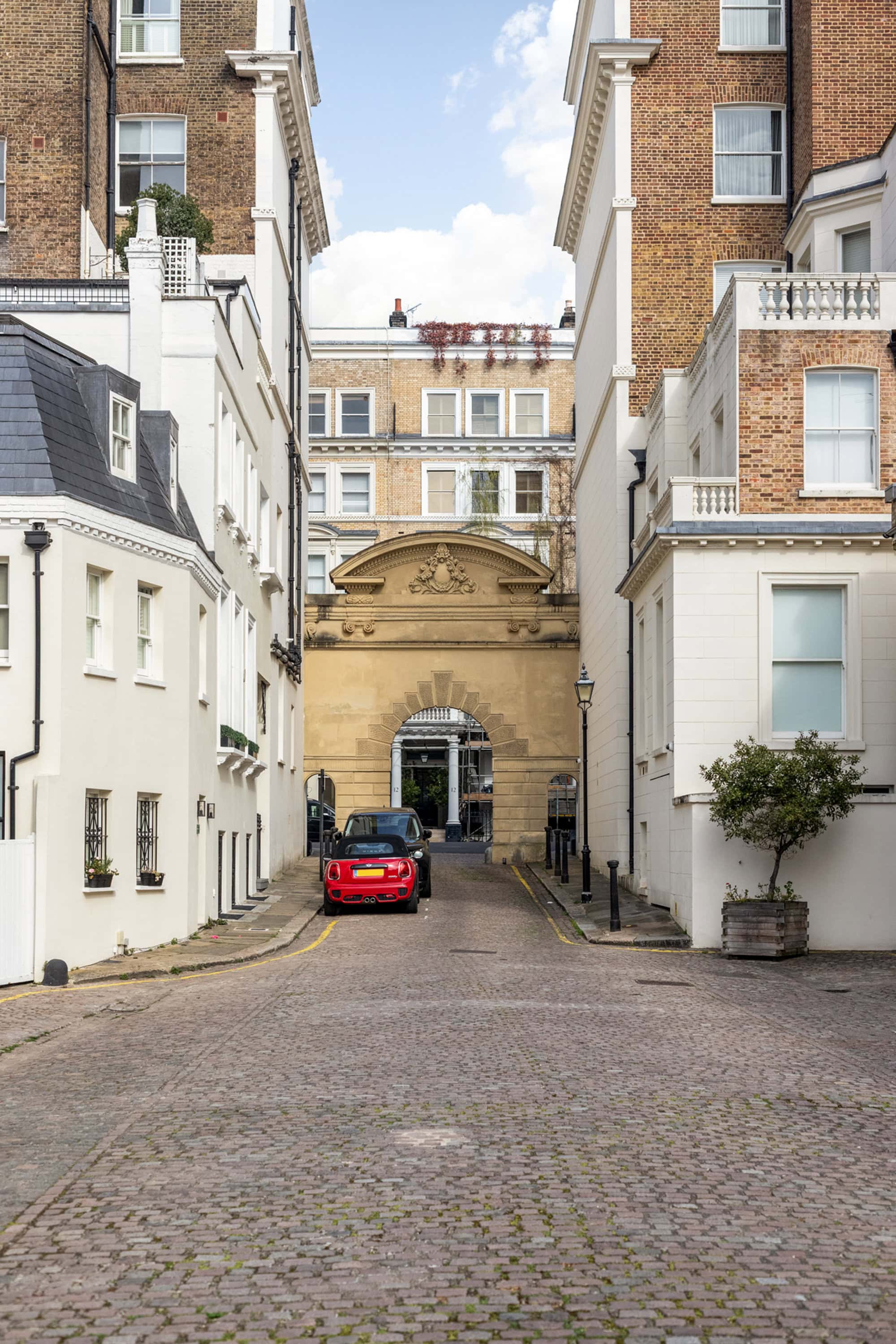 An arch in a mews street in London