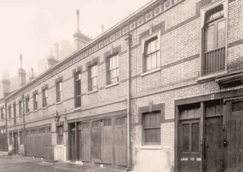 A set of mews houses in Grosvenor Crescent Mews