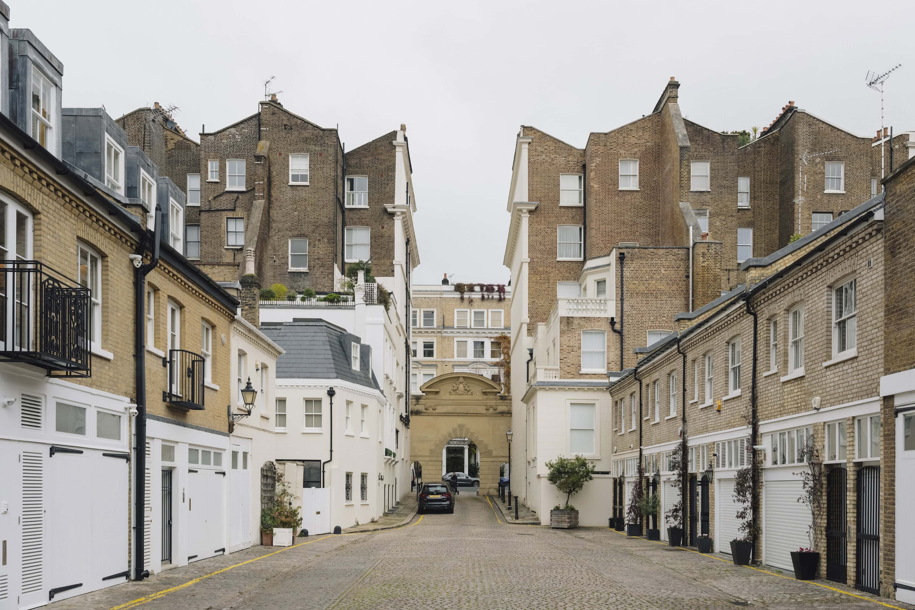 A mews in London with an arch
