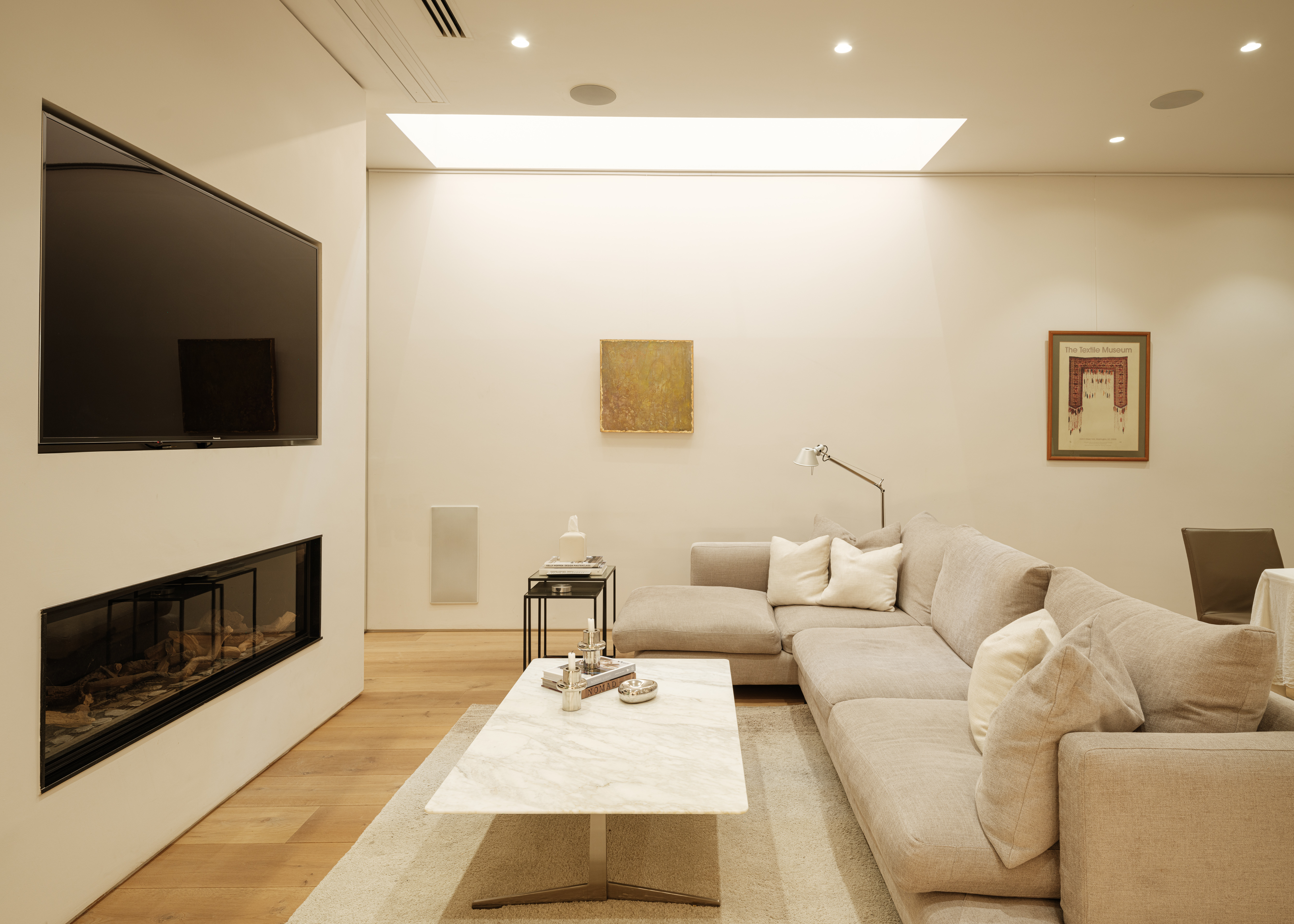 Living room with lighting