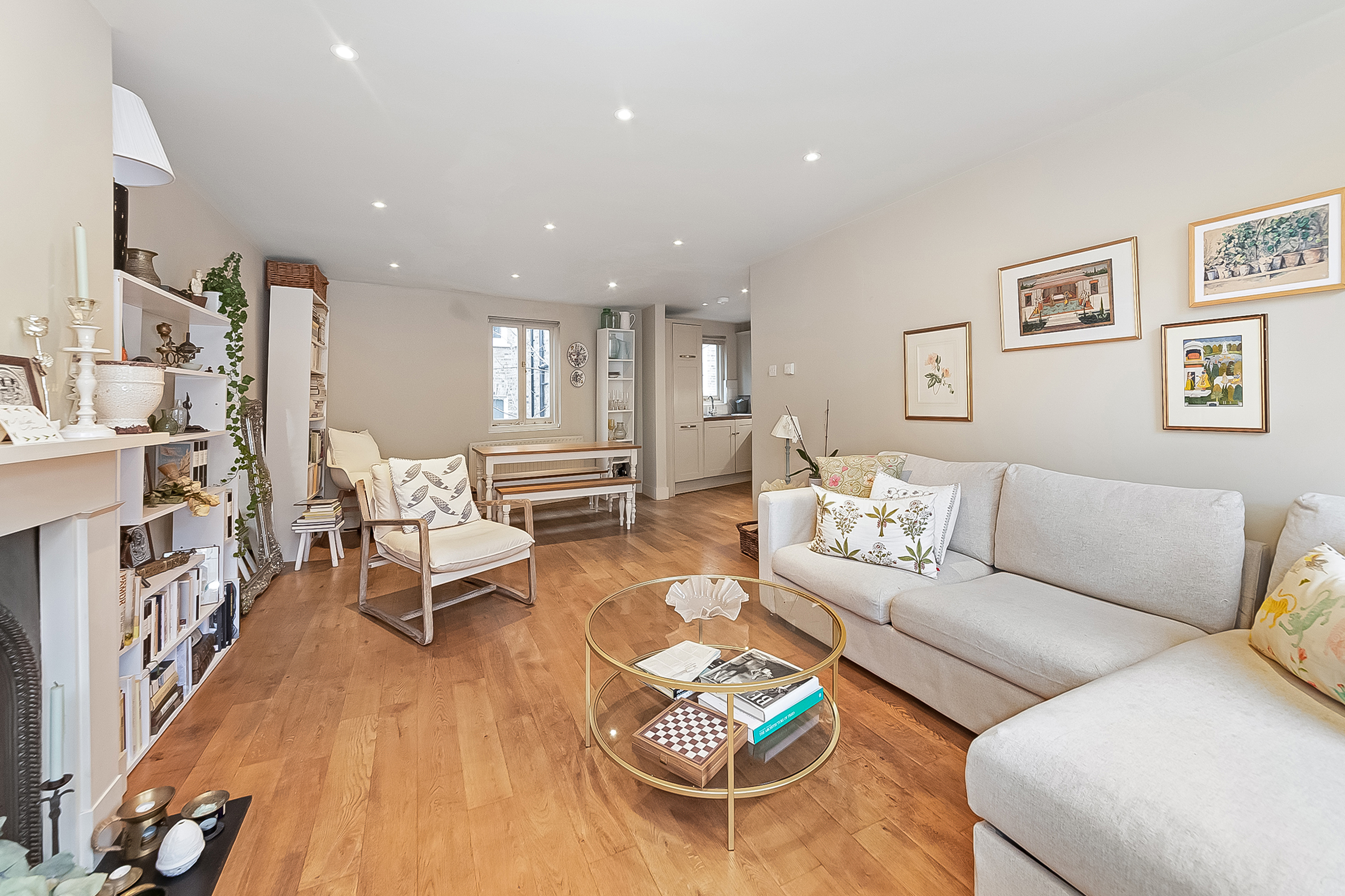 The reception room inside a mews property