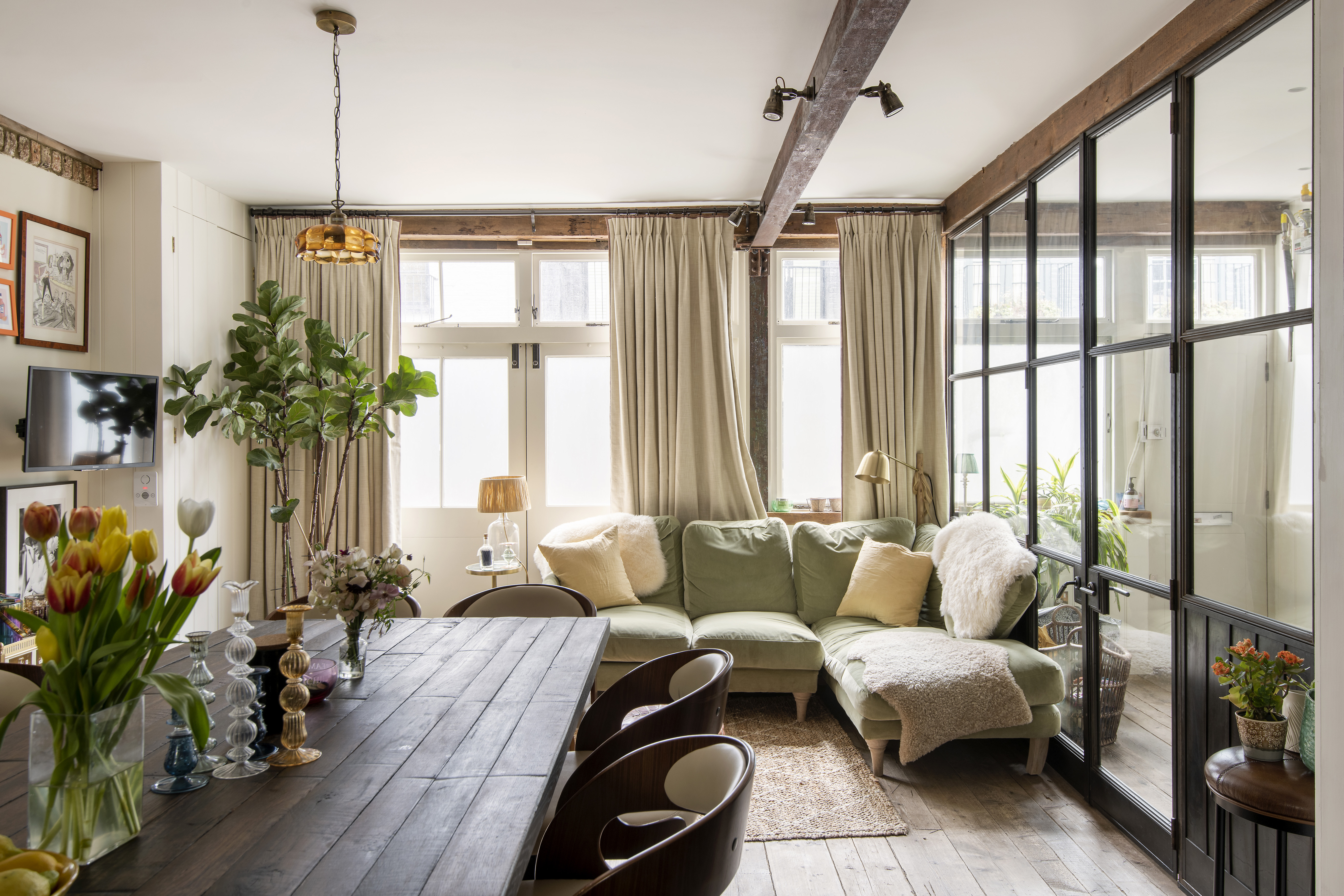 The inside of a living room of a mews house