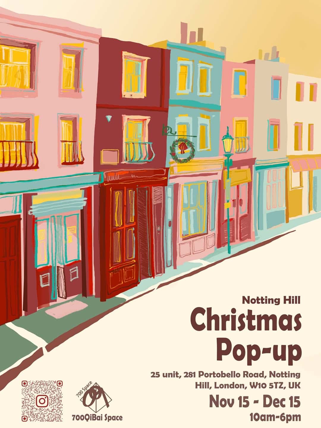 A poster showcasing the christmas event in Notting Hill