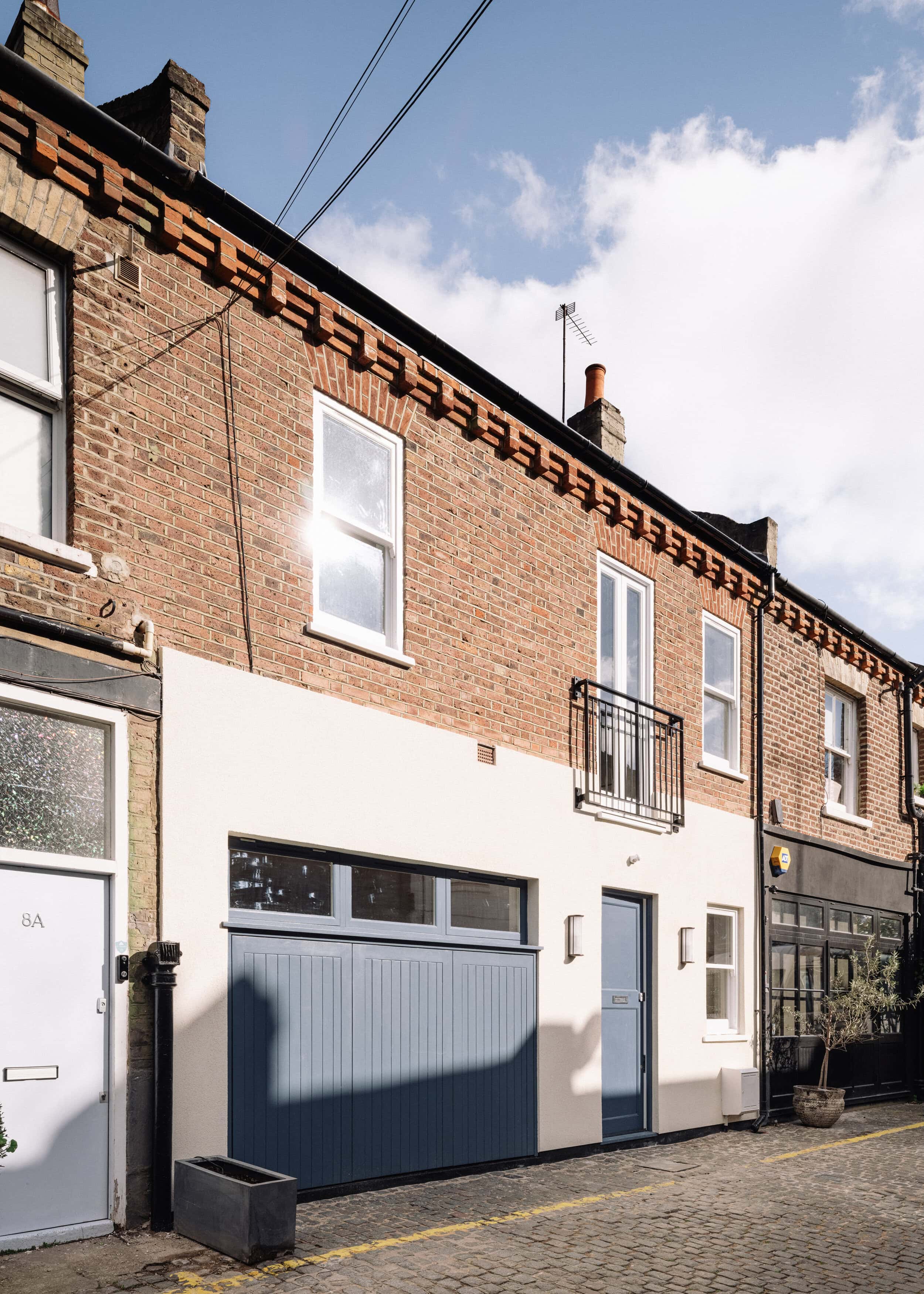 A mews property with a blue door