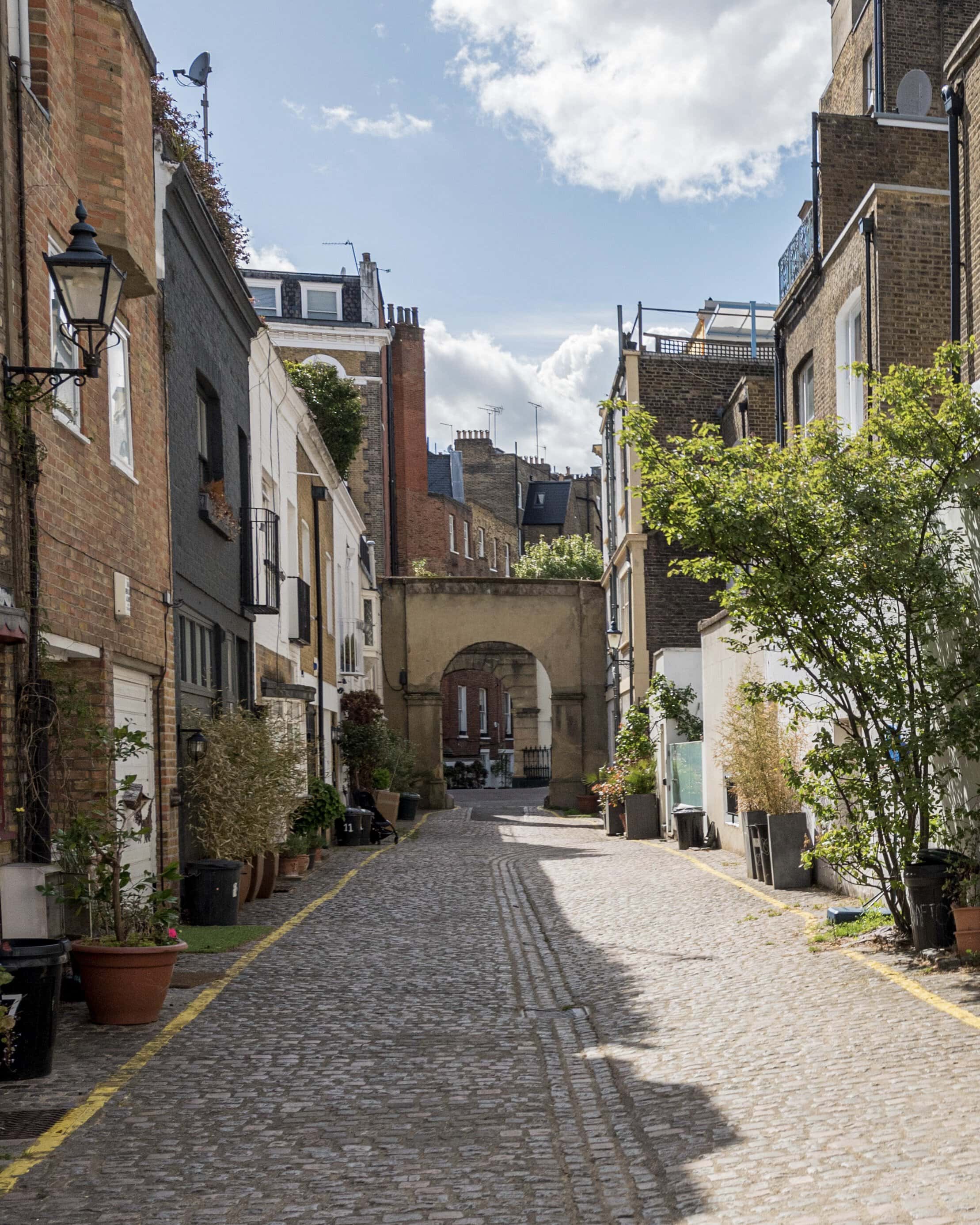 A charming view down Cornwall Mews South