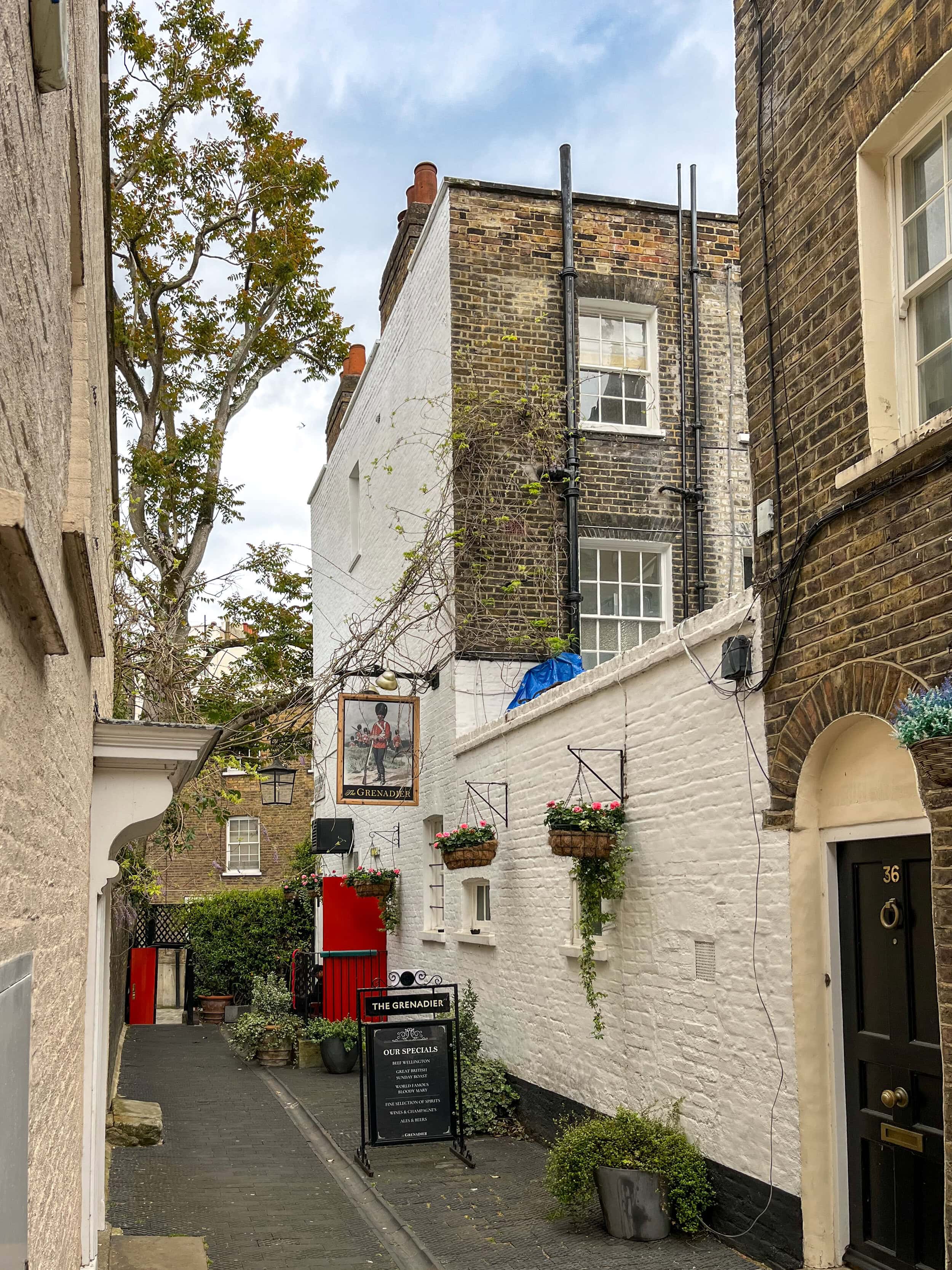 One of London's best hidden mews pubs, located in Wilton Row, SW1X.