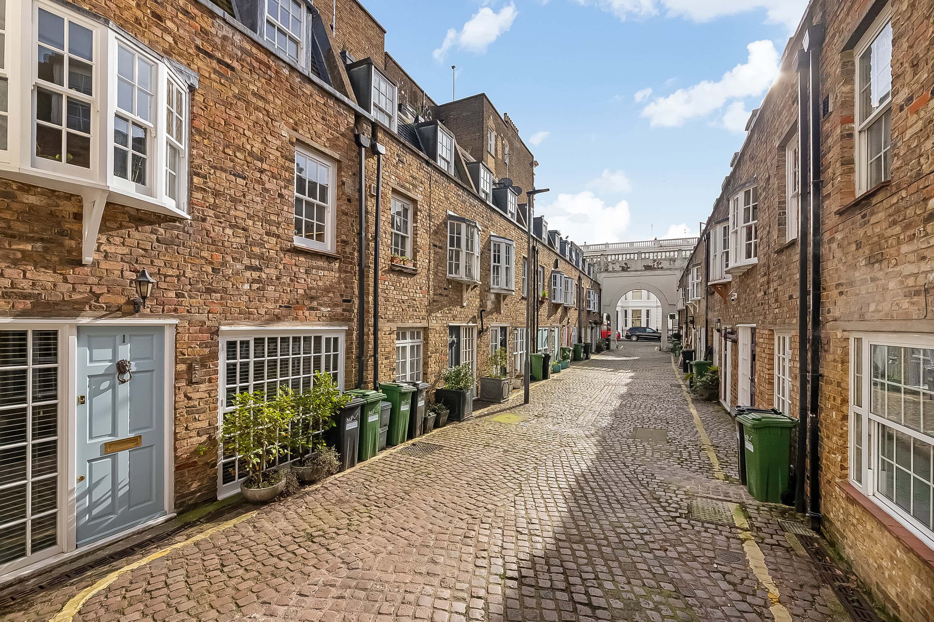 Comeragh Mews is a charming cobbled street with historic mews houses in a prime London location.