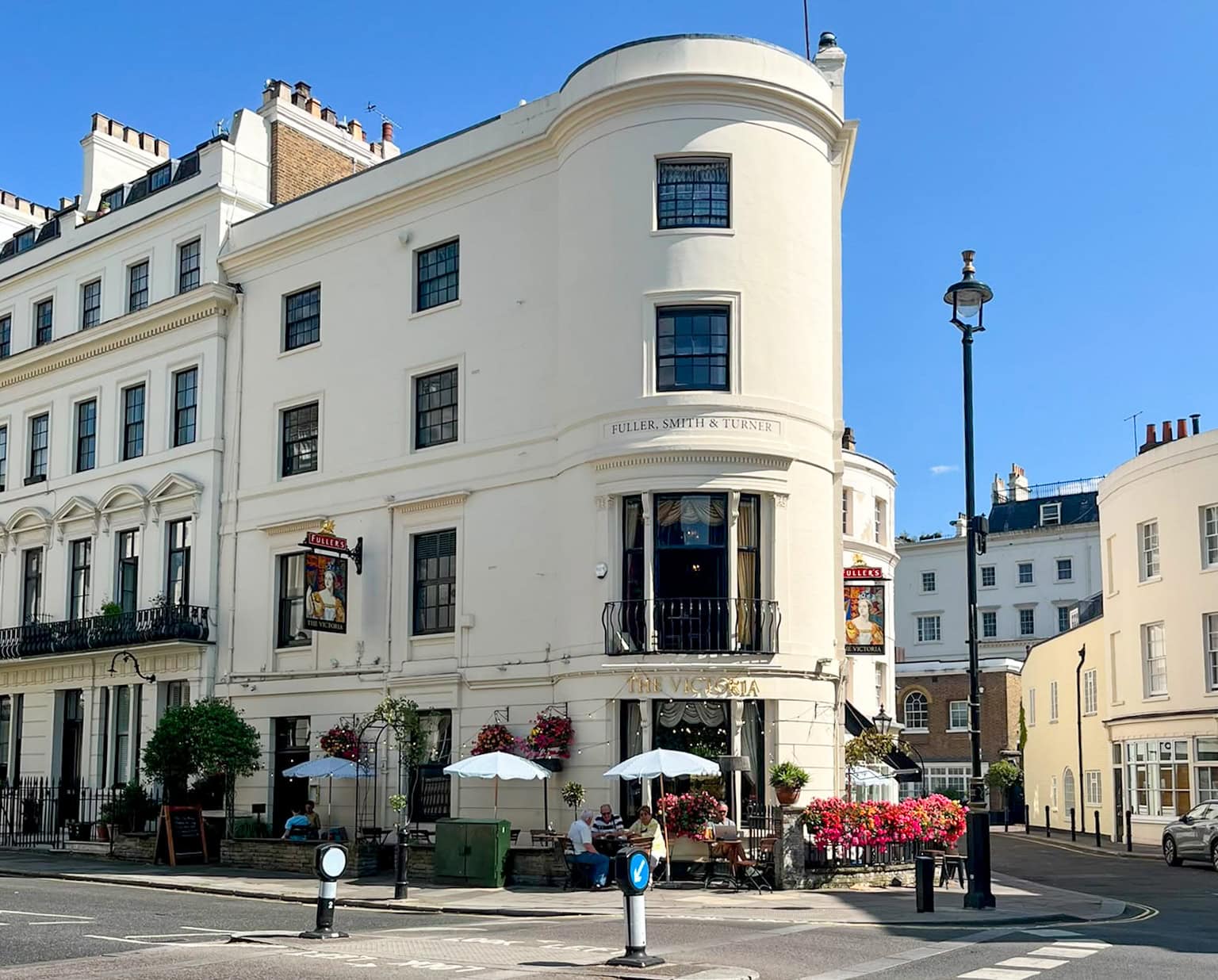The Victoria Pub, just off Hyde Park Gardens Mews, one of the most scenic mews in W2.