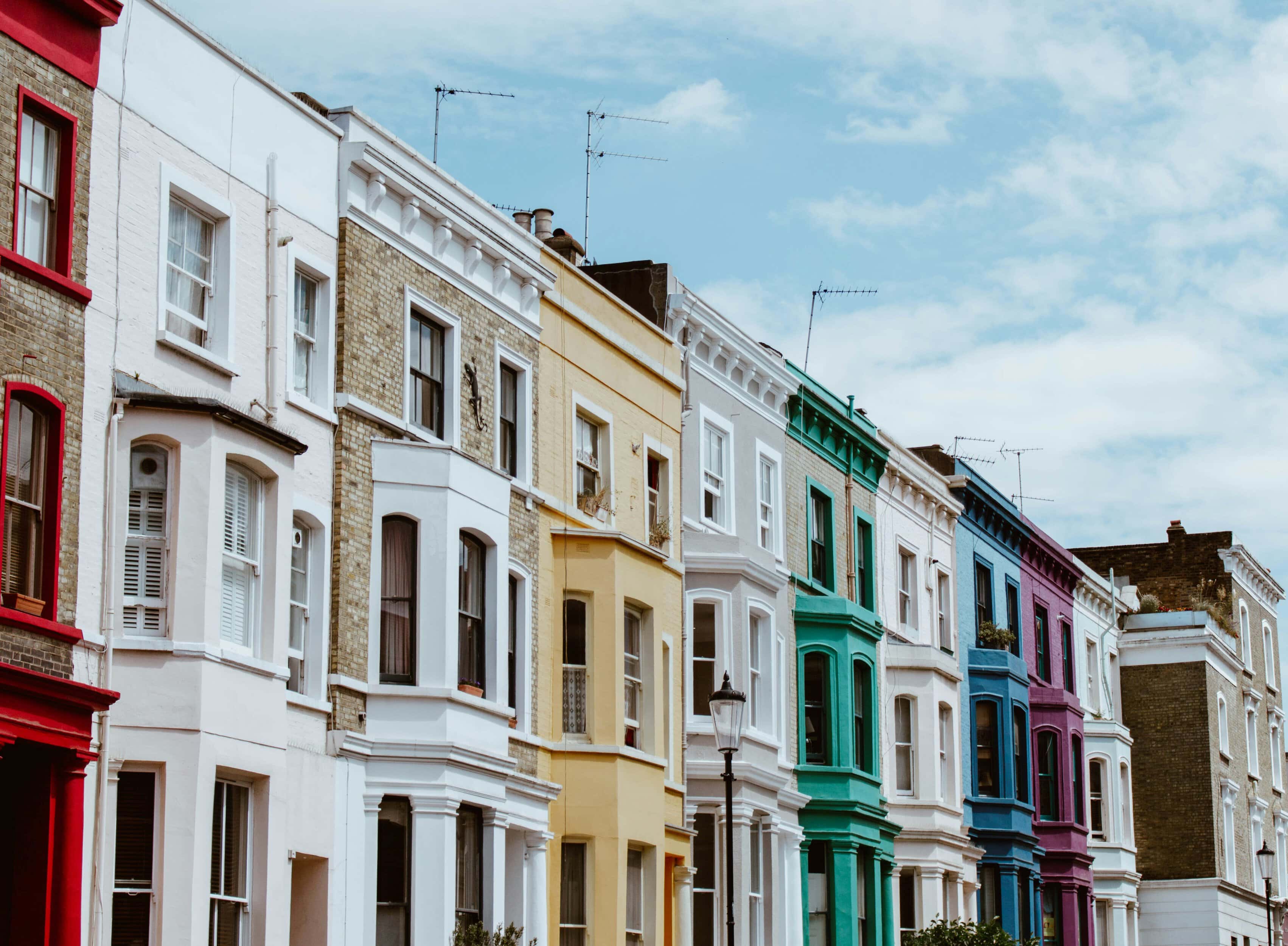 Looking at pastel coloured houses are some of the best things to do in Notting Hill