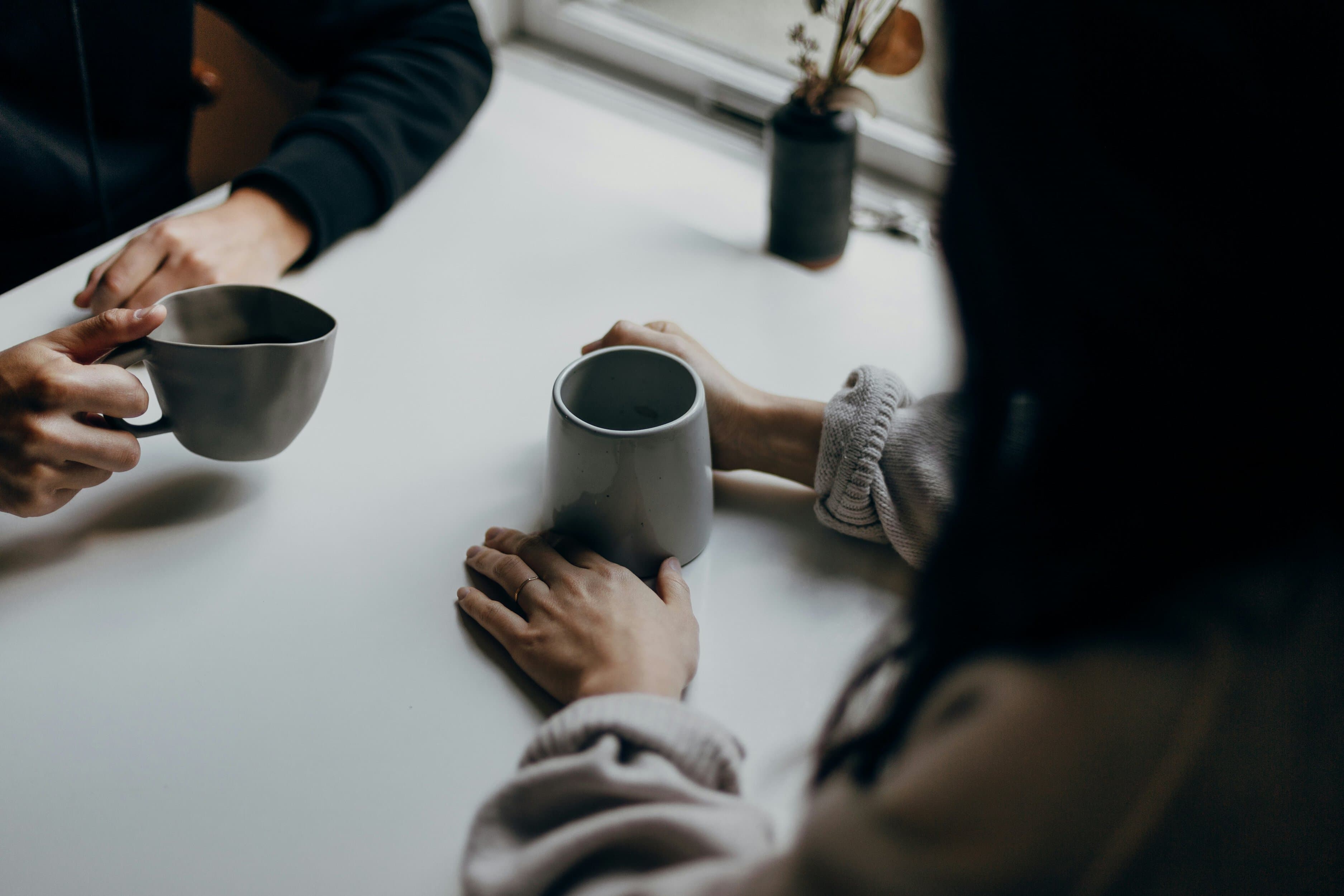 Drinking coffee with friends