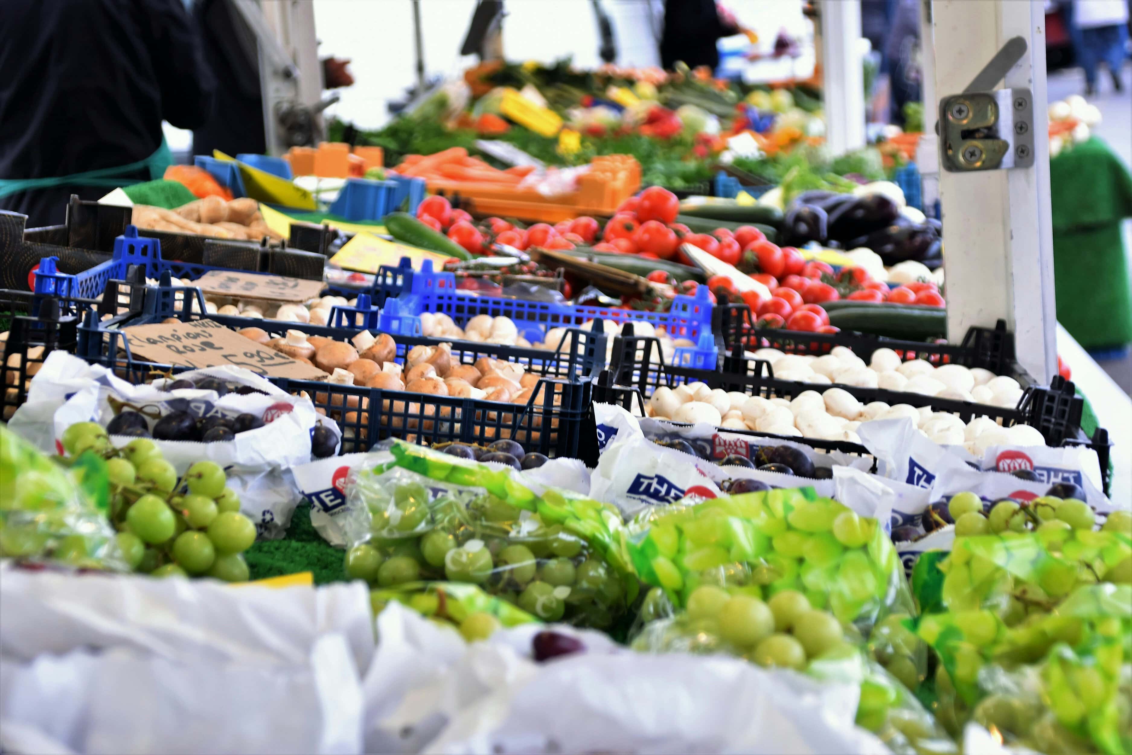 Fruit and vegetable stalls